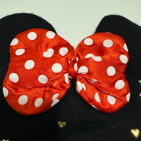Disney Minnie Mouse Bow Beanie Hat with Gold studded hearts & embroidere… - Picture 4 of 7